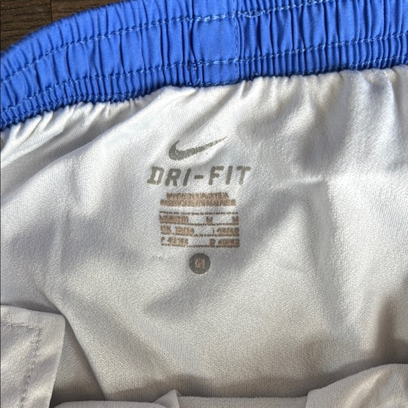 Nike Blue and Yellow Athletic Shorts with Dolphin Hem - Picture 3 of 4